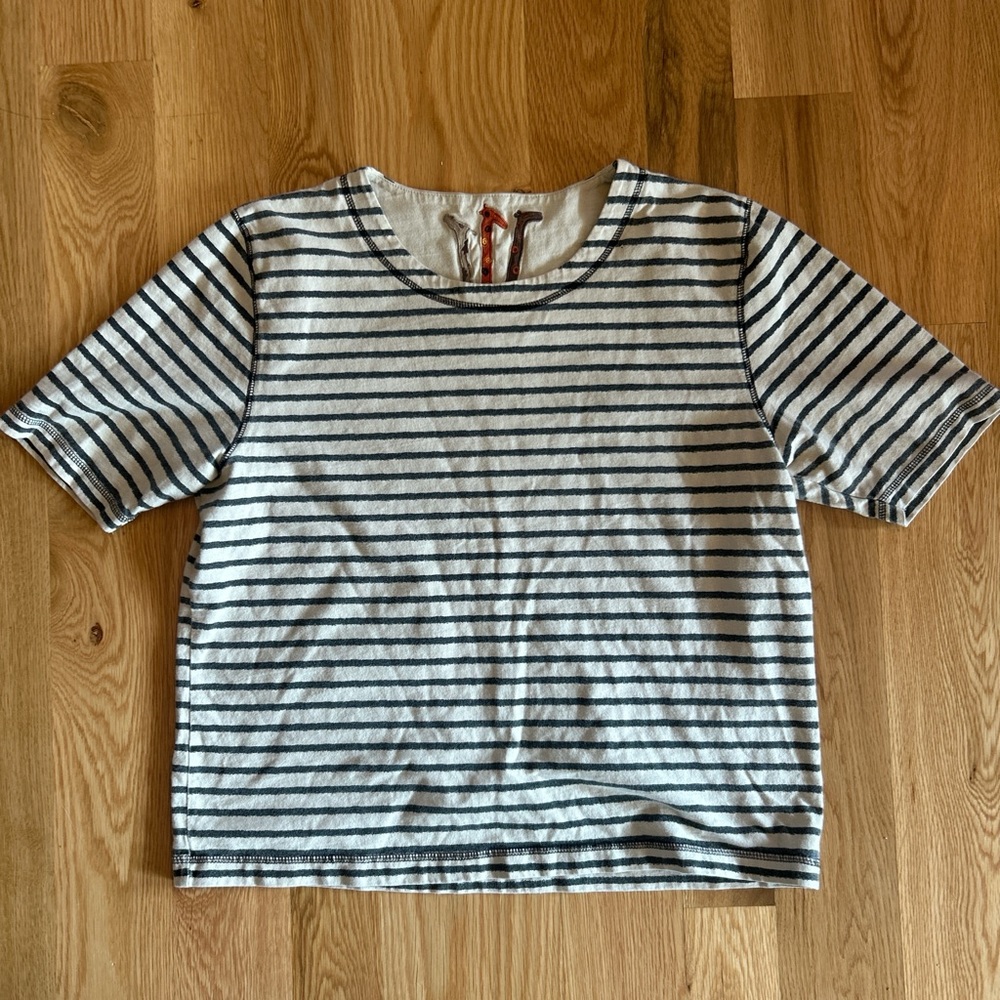 Onque Casuals Navy and White Striped Kids Tee